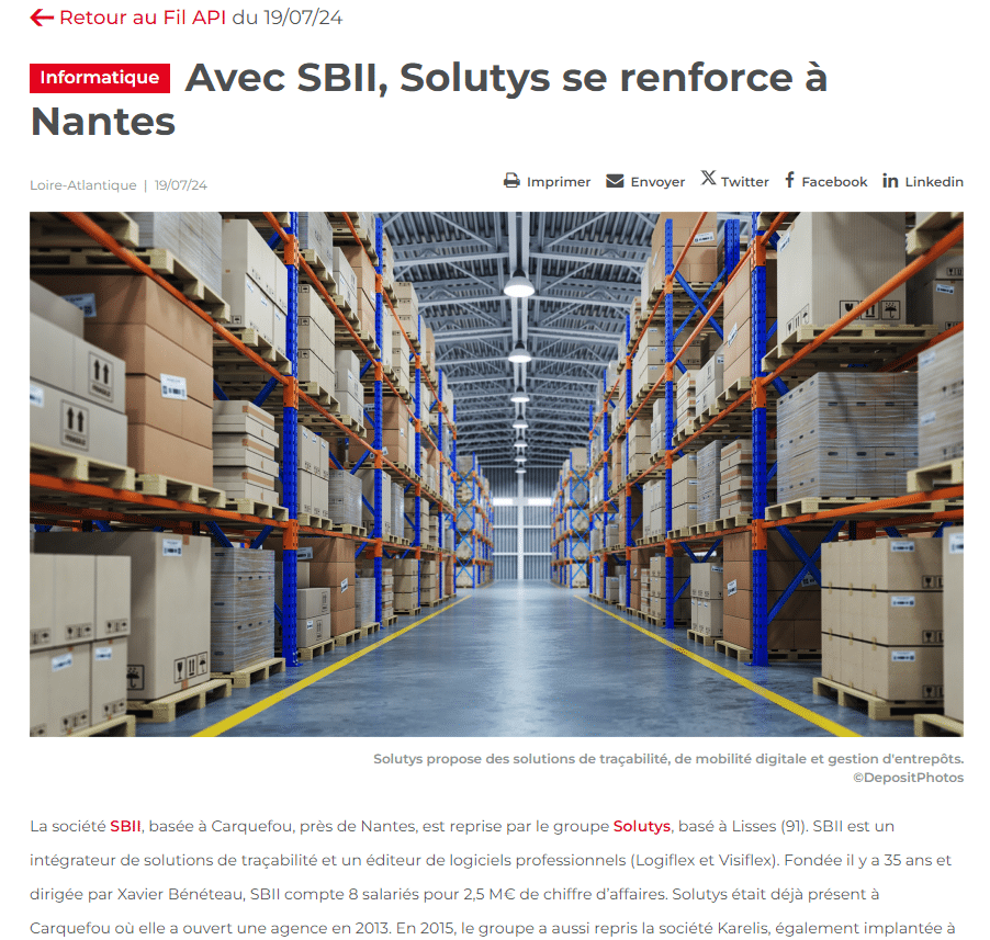 api - ouest france : avec sbii, solutys se renforce à nantes